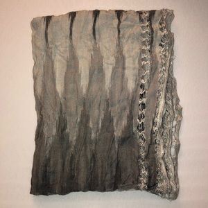 Gray and silver infinity scarf
